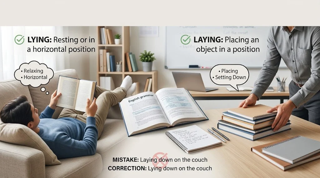 lying or laying
