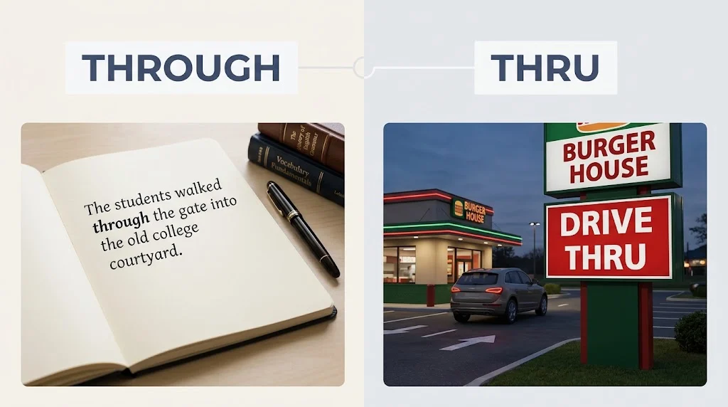 through or thru